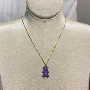 NEVER WORN purple gummy bear necklace